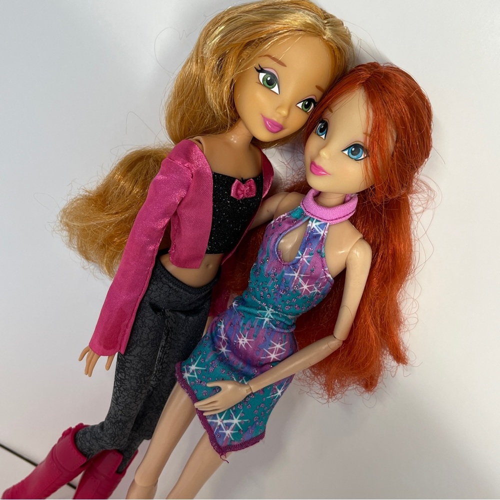 Winx Club Jakks Doll Lot Flora Rock Concert Boots Jacket Top Bloom Redressed